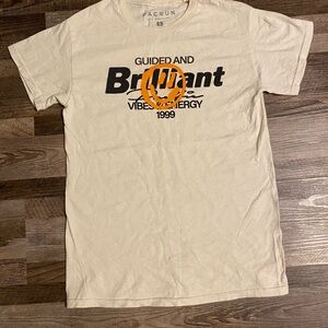 PacSun Beige Graphic Tee with Orange Accent